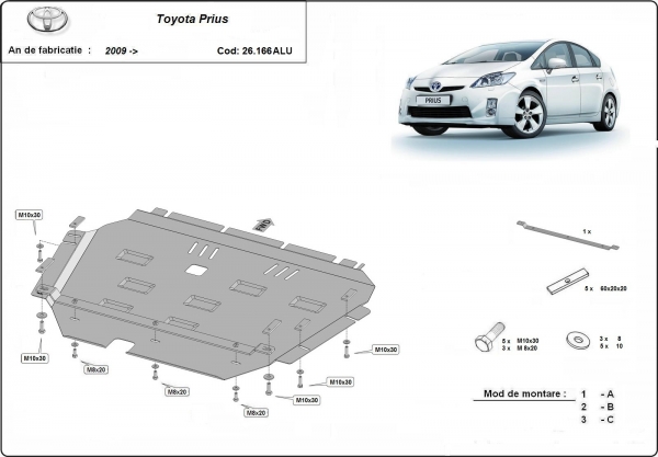Scut auto din aluminiu Toyota Prius
